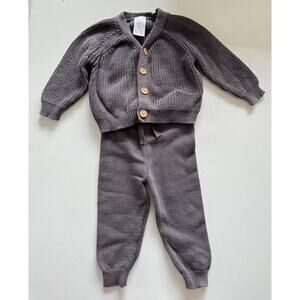 Sweater & Cardigan Pants Set Modern Moments By Gerber Charcoal Size 6-9 Months